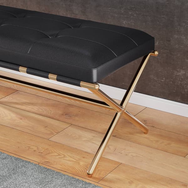 Southern Enterprises Clairvoix Faux Leather Bench