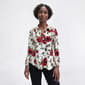 Womens Emily Daniels Split Neck Floral Jacquard Blouse - image 1