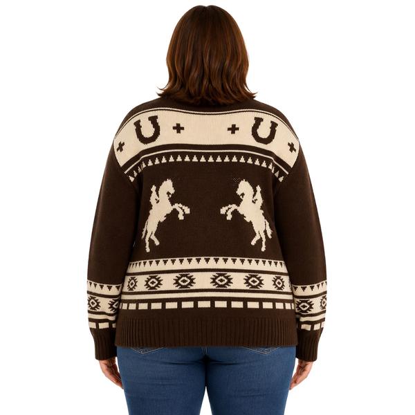 Juniors Plus No Comment Long Sleeve Button Front Western Cardigan