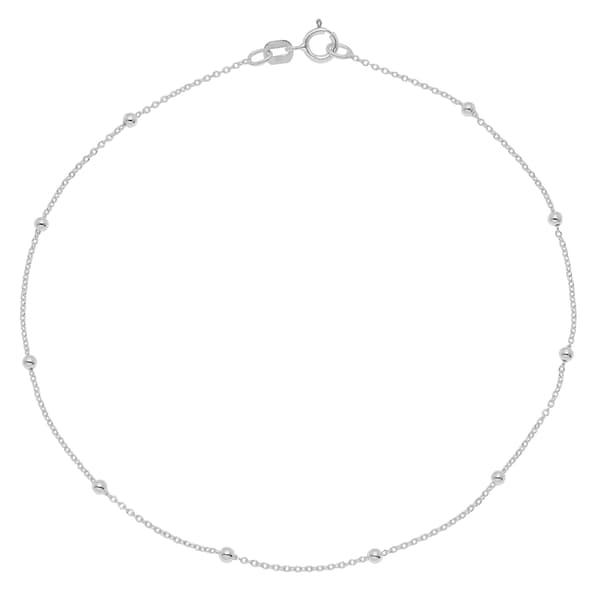 Barefootsies Textured Beaded Link Anklet Bracelet - image 