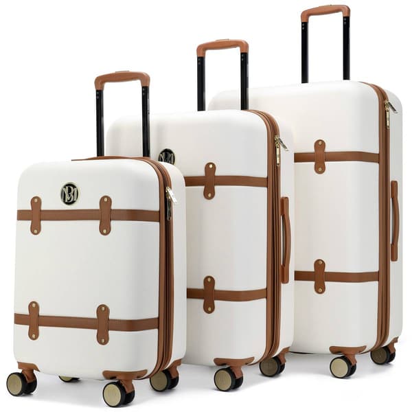 Badgley Mischka Grace 3pc. Expandable Retro Luggage Set - image 