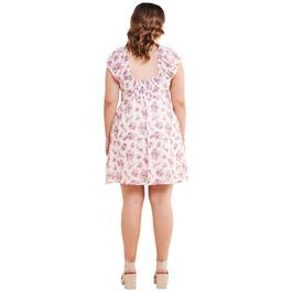 Juniors Plus Wallflower Rosa Crema A-Line Slim Slip Dress