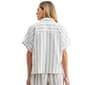 Womens CITY BLUES Short Wide Sleeve Stripe Blouse - image 2