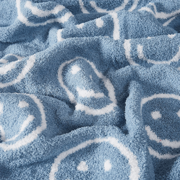 Truly Soft Cozy Smiley Reversible Throw Blanket