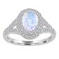 Gemstone Classics&#40;tm&#41; Sterling Silver Opal & Sapphire Halo Ring - image 1