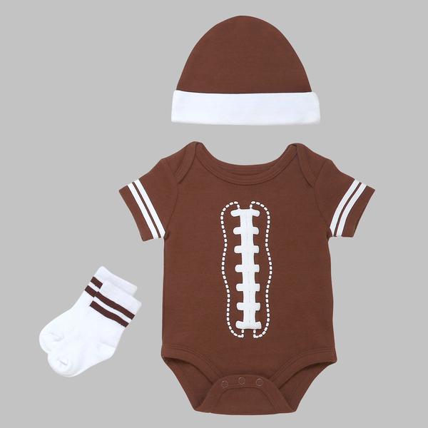 Baby Boy (NB-9M) Baby Starters Football 3pc. Bodysuit Set - image 