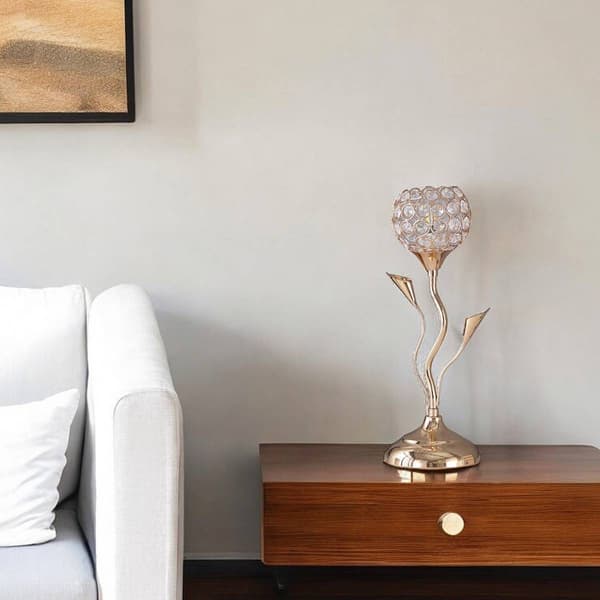 HomeRoots 14in. Gold Bedside Novelty Table Lamp