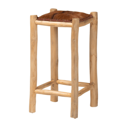 bali & pari Rivera Genuine Goat Leather Counter Stool