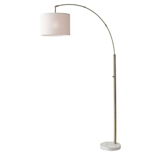 Adesso Bowery Antique Brass Arc Floor Lamp - image 