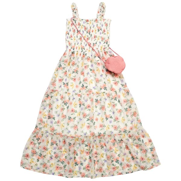 Girls (7-16) Speechless® Smocked Floral Maxi Dress w/ Bag