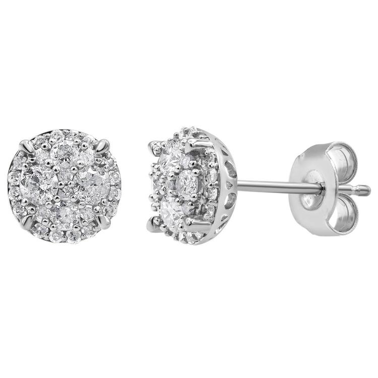Nova Star® Sterling Silver Lab Grown Diamond Stud Earrings