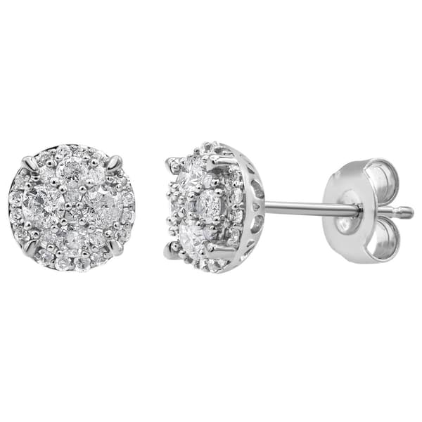 Nova Star&#174; Sterling Silver Lab Grown Diamond Stud Earrings