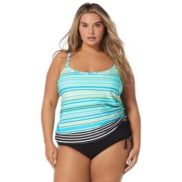 Plus Size Beach House Stripe Bridget Tankini Swim Top