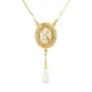1928 Gold-Tone Pearl Teardrop Adjustable Y-Necklace - image 1
