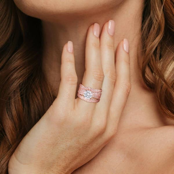 Gemstone Classics™ Lab Created White Sapphire Bridal Set