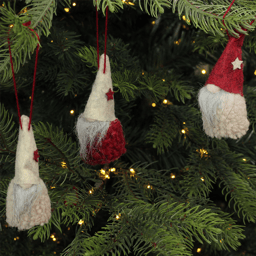 Northlight 3pk. Plush Gnome Hanging Christmas Ornaments