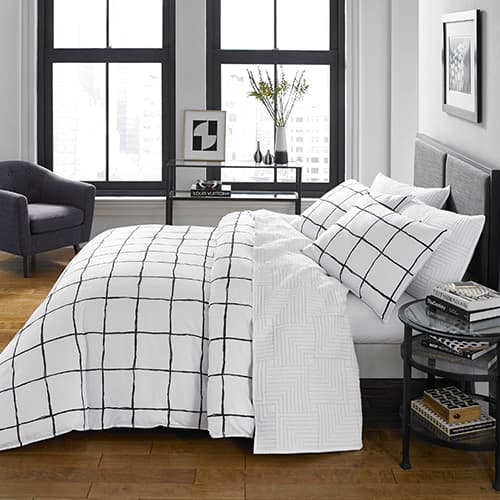 City Scene Zander White Duvet Set