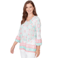 Womens Ruby Rd. Renaissance Romance Flounce Sleeve Floral Blouse - image 2