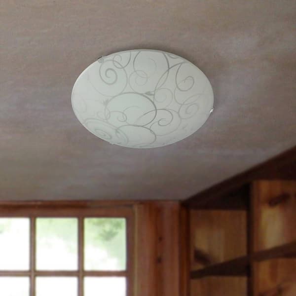 Simple Designs Round Flushmount Scroll Swirl Design Ceiling Light