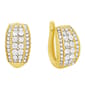 Marsala Gold Plated CZ Pave Hoop Earrings - image 1