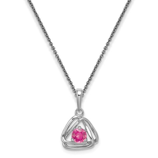 Gemstone Classics&#40;tm&#41; White Gold Pink Tourmaline Pendant Necklace - image 