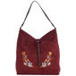 Sam & Hadley Embroidered Suede Hobo - image 2