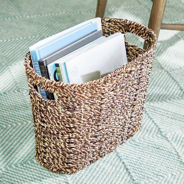 9th & Pike® Natural Seagrass Magazine Storage Basket