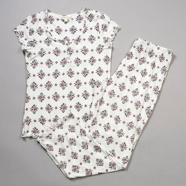 Womens Laura Ashley Botanical Foulard Pajama Set - image 