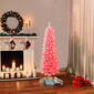 Puleo International Pre-Lit 4.5ft. Pink Pencil Christmas Tree - image 2