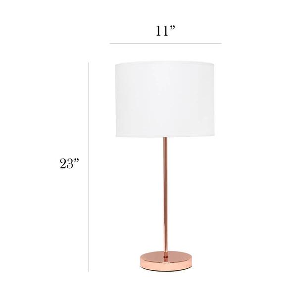 Simple Designs Stick Lamp w/White Fabric Drum Shade