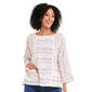 Womens Erika 3/4 Sleeve Clip Dot Stripe Tunic Blouse - image 1