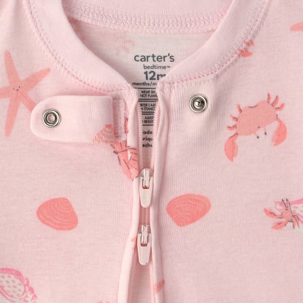Baby Girl (12-24M) Carter''s® Seashell Footie Pajamas