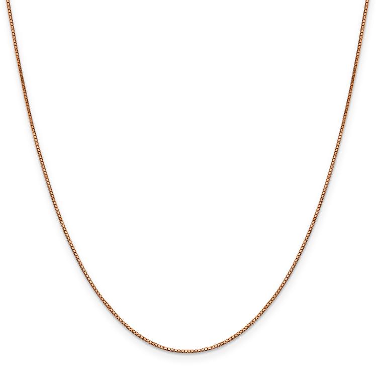 Gold Classics(tm) .9mm. Rose Gold Box Link Chain Necklace