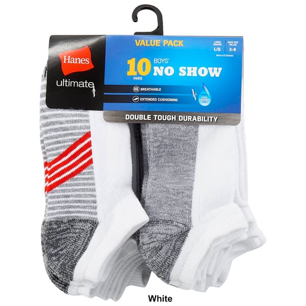 Boys (8-20) Hanes® 10pk. Ultimate No Show Socks