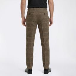 Mens Paisley & Gray Plaid Pants - Brown/Orange