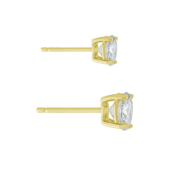 14kt Gold Over Silver Cubic Zirconia Stud Earring Set