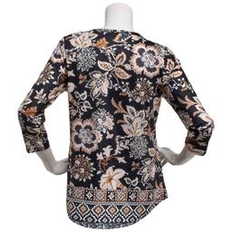 Womens OneWorld 3/4 Sleeve Round Neck Tropical Sublimation Tee