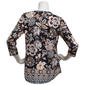 Womens OneWorld 3/4 Sleeve Round Neck Tropical Sublimation Tee - image 2