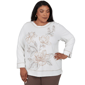 Plus Size Alfred Dunner Luxe Be A Lady Floral Embroidery Blouse - image 1