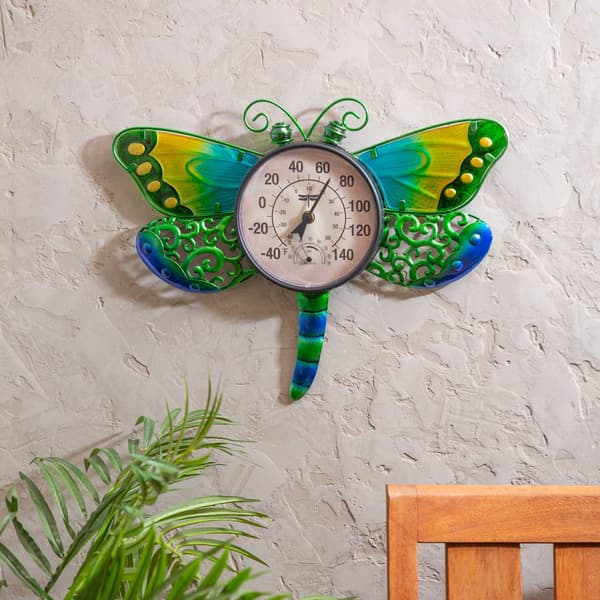 Evergreen Dragonfly Outdoor Wall Thermometer