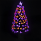 Northlight 4ft. Black Fiber Optic LED Pine Potted Halloween Tree - image 1