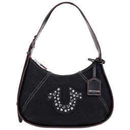 True Religon Strudded Logo Denim Hobo Bag