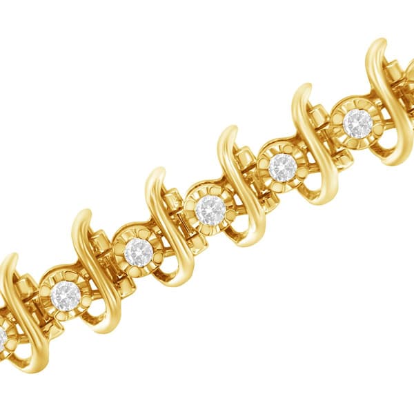 Diamond Classics™ 10kt. Gold Prong Set Diamond Link Bracelet
