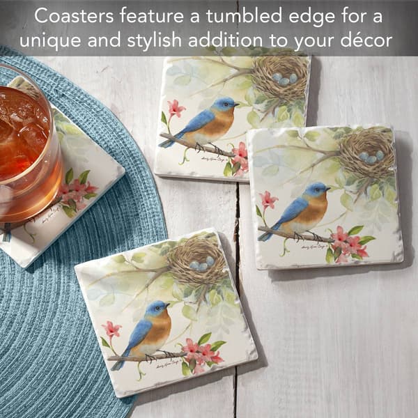 4pk. Bird Song Blue Bird Square Set