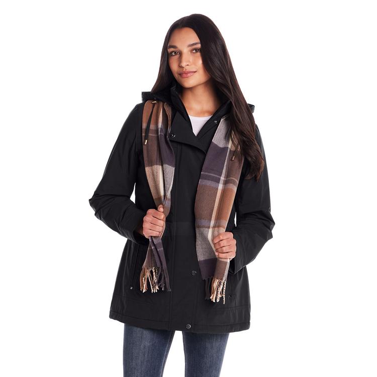 Womens Gallery Silk Stadium Anorak Jacket With Scarf