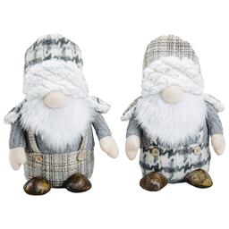 Santa''s Workshop 11in. Grey Plaid Gnomes - Set of 2