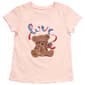 Girls (4-6x) BTween(R) Short Sleeve Patriotic Bear Graphic Tee - image 1