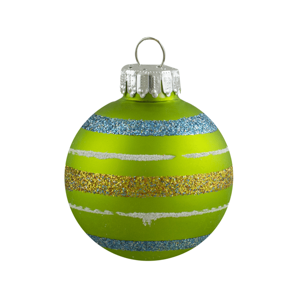 Northlight 10ct. Green & Blue Striped Glass Christmas Ornaments