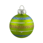 Northlight 10ct. Green & Blue Striped Glass Christmas Ornaments - image 2