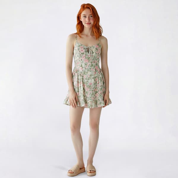 Juniors Trixxi Floral Ruffle Hem Skater Dress - image 